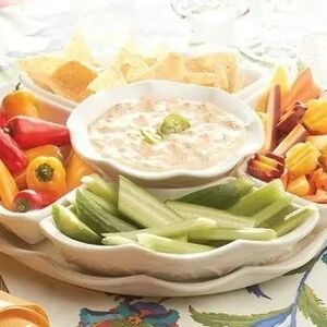 Princess House White Ceramic Serving Platter Set